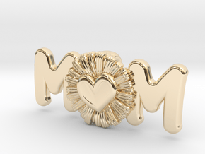 Daisy Mom Heart Pendant in 14k Gold Plated Brass: Extra Small