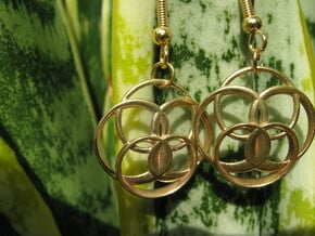 Basin 2 3 Earrings in Natural Brass