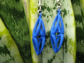 Five Ovals Earrings in Blue Processed Versatile Plastic
