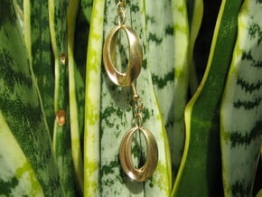 Oval 1 Earrings in Natural Brass