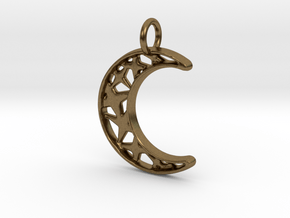 Glistening Moon 30mm Pendant in Natural Bronze