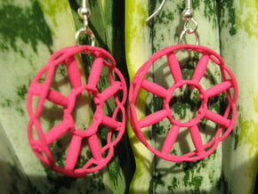 Wheel Earrings in Red Processed Versatile Plastic
