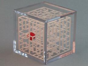 Escher’s Playground 3D Maze Cube in White Natural Versatile Plastic