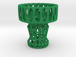 Voronoi Tea Light Holder (04) in Green Processed Versatile Plastic