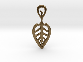 Leaf (variant II) Pendant in Natural Bronze