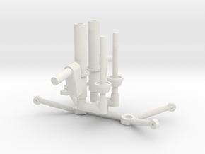Strut Control Arms for CA Front Clip 1/12 in White Natural Versatile Plastic