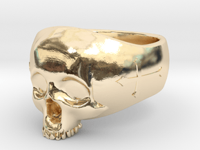 Skullring 24mm in 14k Gold Plated Brass