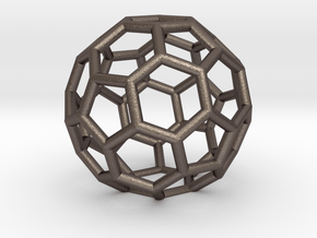 Buckyballs Geodesic Dome Fullerene in Polished Bronzed Silver Steel