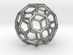Buckyballs Geodesic Dome Fullerene in Natural Silver