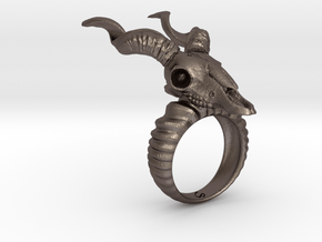 Antelope Ring in Polished Bronzed Silver Steel: 5 / 49