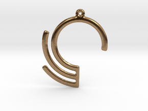 Geometric data pendant or earrings in Natural Brass