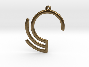 Geometric data pendant or earrings in Natural Bronze