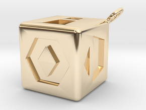 Han Solo's single Dice  in 14k Gold Plated Brass