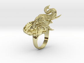 Elephant Ring in 18k Gold: 6 / 51.5