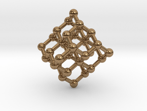 Diamond Molecule Necklace in Natural Brass