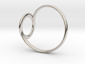Circle spiral ring in Rhodium Plated Brass: 7 / 54