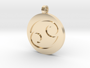 Cancer Pendant in 14k Gold Plated Brass