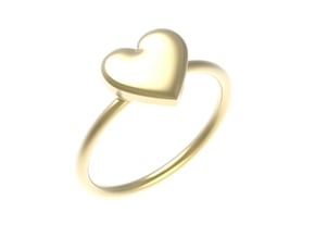 Big single heart ring, Size 7 in 18k Gold
