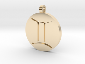 Gemini Pendant in 14k Gold Plated Brass