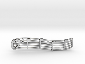 Bass Clef Tie Clip in Polished Silver