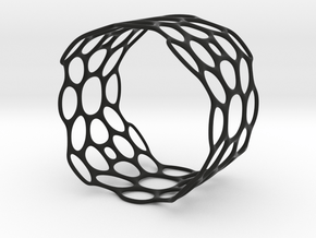 TIS_bracelet_CUBE_wideM_02 in Black Natural Versatile Plastic