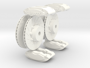 Calipers 1/8 and Rotors V4 in White Processed Versatile Plastic