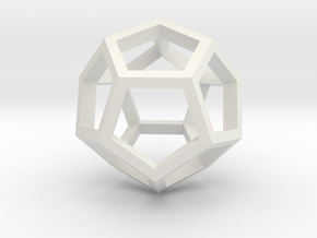 Regular Dodecahedron Mesh in White Natural Versatile Plastic