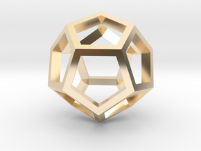 Regular Dodecahedron Mesh in 14k Gold Plated Brass