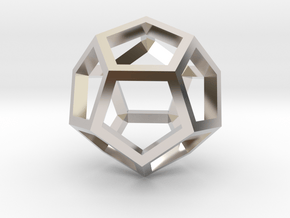 Regular Dodecahedron Mesh in Rhodium Plated Brass