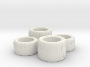 1/24 Rally Tires in White Natural Versatile Plastic