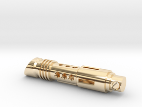 lightsaber tritium keychain in 14k Gold Plated Brass