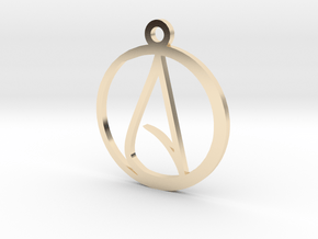 Atheist Pendant in 14k Gold Plated Brass