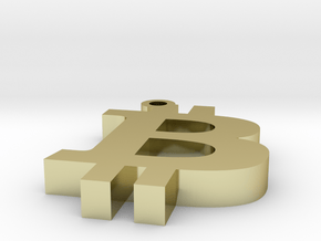 BTC - Bitcoin Pendent in 18k Gold Plated Brass