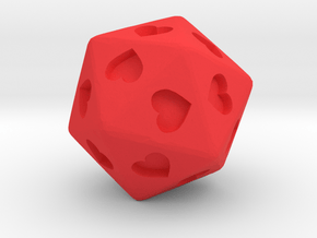 d20 Hearts in Red Processed Versatile Plastic