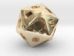 d20 Hearts in 14k Gold Plated Brass