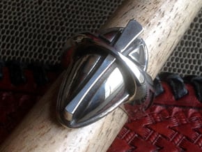 Cross Ring - Size 9 (18.95 mm) in Polished Silver