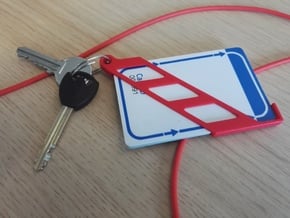Nano Wallet ( 3 cards + keys ) in Red Processed Versatile Plastic