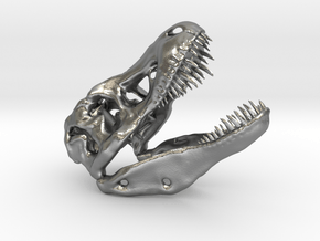 T Rex skull in Natural Silver