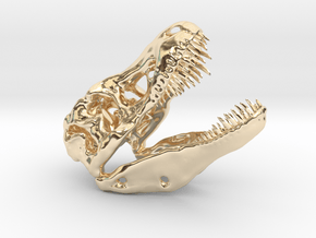 T Rex skull in 14K Yellow Gold