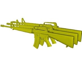 1/18 scale Colt M-16A1 rifles x 3 in Clear Ultra Fine Detail Plastic