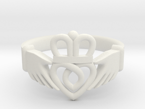 Traditional Claddagh Ring in White Natural Versatile Plastic: 5 / 49