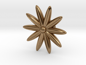 Hole Plug 0001 - flower in Natural Brass