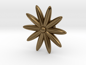 Hole Plug 0001 - flower in Natural Bronze