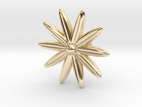 Hole Plug 0001 - flower in 14k Gold Plated Brass