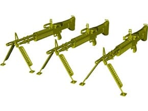 1/18 scale Saco Defense M-60 machineguns x 3 in Clear Ultra Fine Detail Plastic