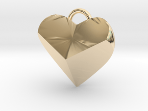 Geometric Heart Pendant in 14k Gold Plated Brass