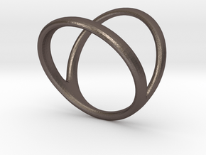 ring for Jessica thumb-finger in Polished Bronzed Silver Steel