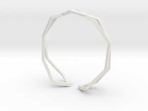 HIDDEN HEART Sharp M, Bracelet in White Natural Versatile Plastic: Small