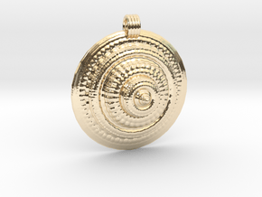 Fractal Round Pendant in 14k Gold Plated Brass