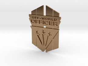 Off-World Officer Badge in Natural Brass
